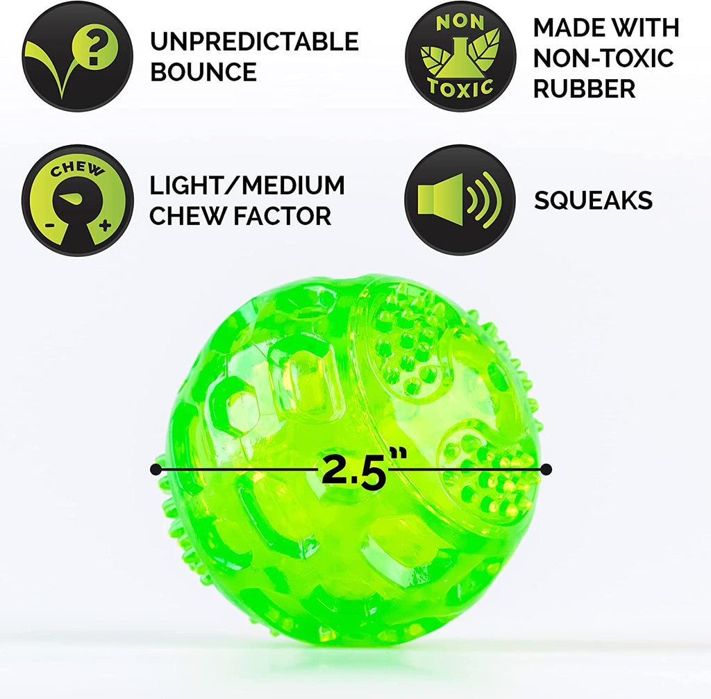 Durasqueak Dog Ball Toy, Interactive Dog Toys That Float and Squeaks for Playing, Fetching and Retrieving-Great Alternative to Traditional Tennis Balls Green 2.5 Inch | Bold Sound Effects Reward Play, a Fresh Alternative to Traditional Tennis Options, Keeps Pups Chasing and Retrieving Daily