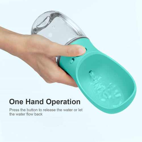 Dog Water Bottle, Leak Proof Portable Pet Water Bottles for Dogs, Puppy Water Dispenser with Drinking Feeder for Travel (Teal 12Oz)