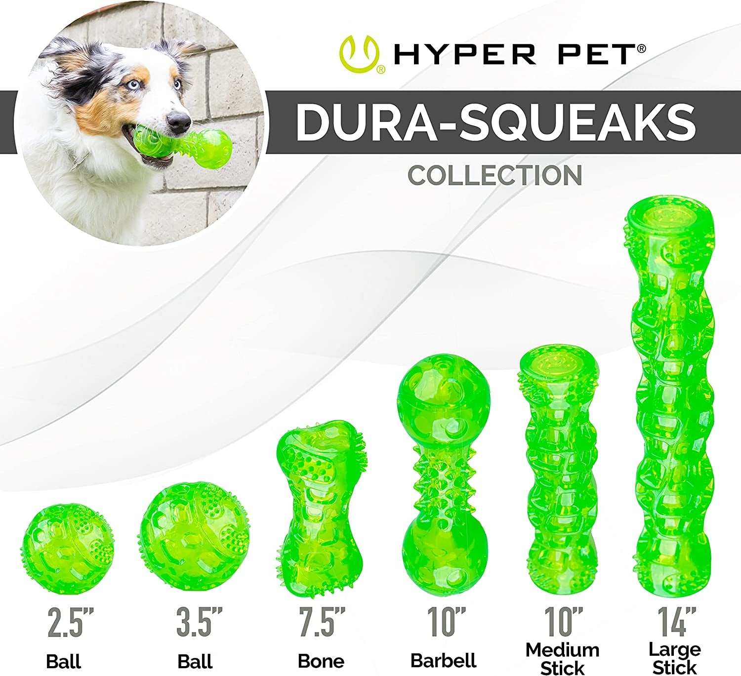 Durasqueak Dog Ball Toy, Interactive Dog Toys That Float and Squeaks for Playing, Fetching and Retrieving-Great Alternative to Traditional Tennis Balls Green 2.5 Inch | Bold Sound Effects Reward Play, a Fresh Alternative to Traditional Tennis Options, Keeps Pups Chasing and Retrieving Daily