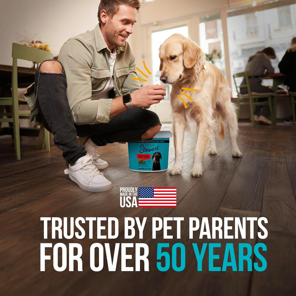 Freeze Dried Dog Treats, 100% Beef Liver, 14 Oz Tub | Premium Quality Raw Protein, Single Ingredient, High Protein Training Treats & Food Topper, No Refrigeration, Cat Friendly