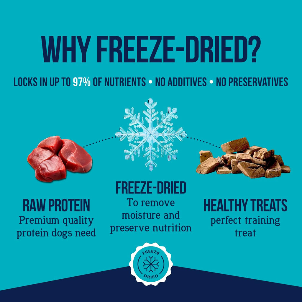 Freeze Dried Dog Treats, 100% Beef Liver, 14 Oz Tub | Premium Quality Raw Protein, Single Ingredient, High Protein Training Treats & Food Topper, No Refrigeration, Cat Friendly